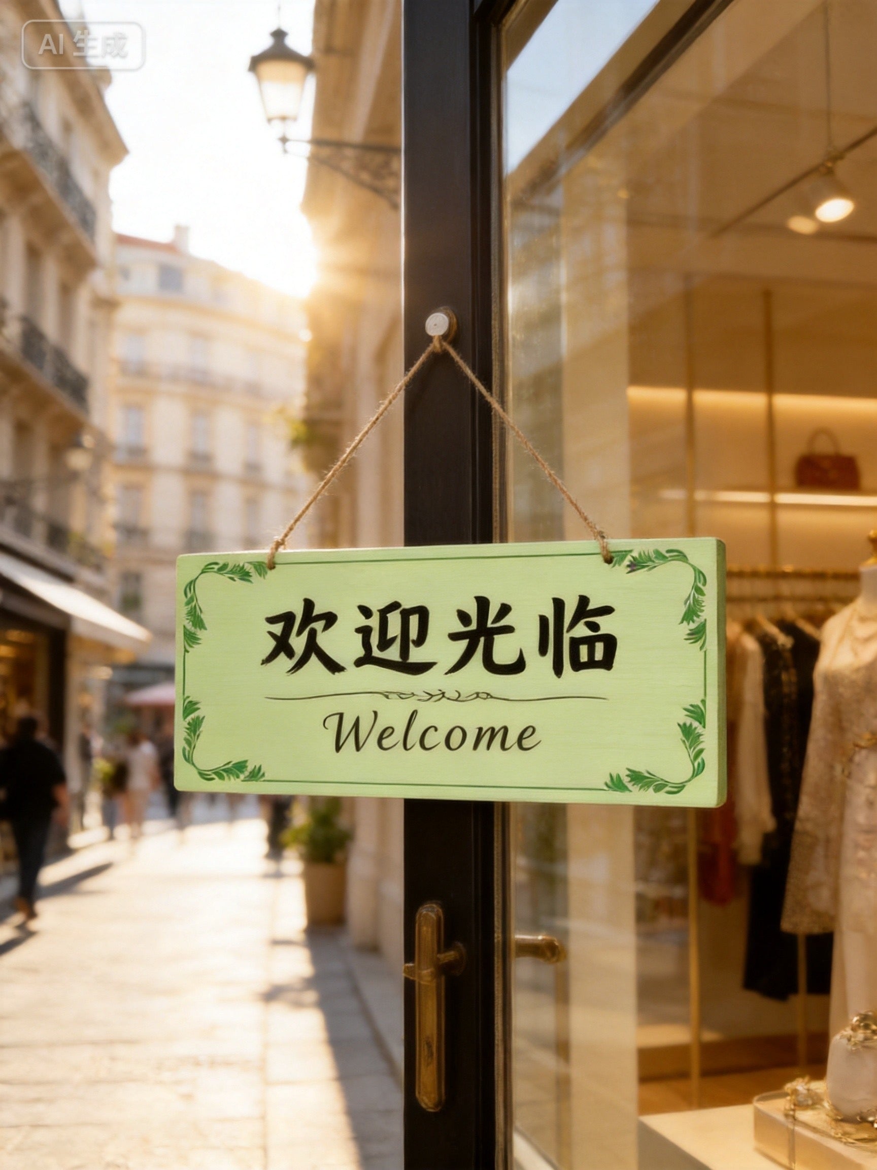 Hanging Sign 28x14cm for Upscale Retail Stores, Cafes, Salons & Spas