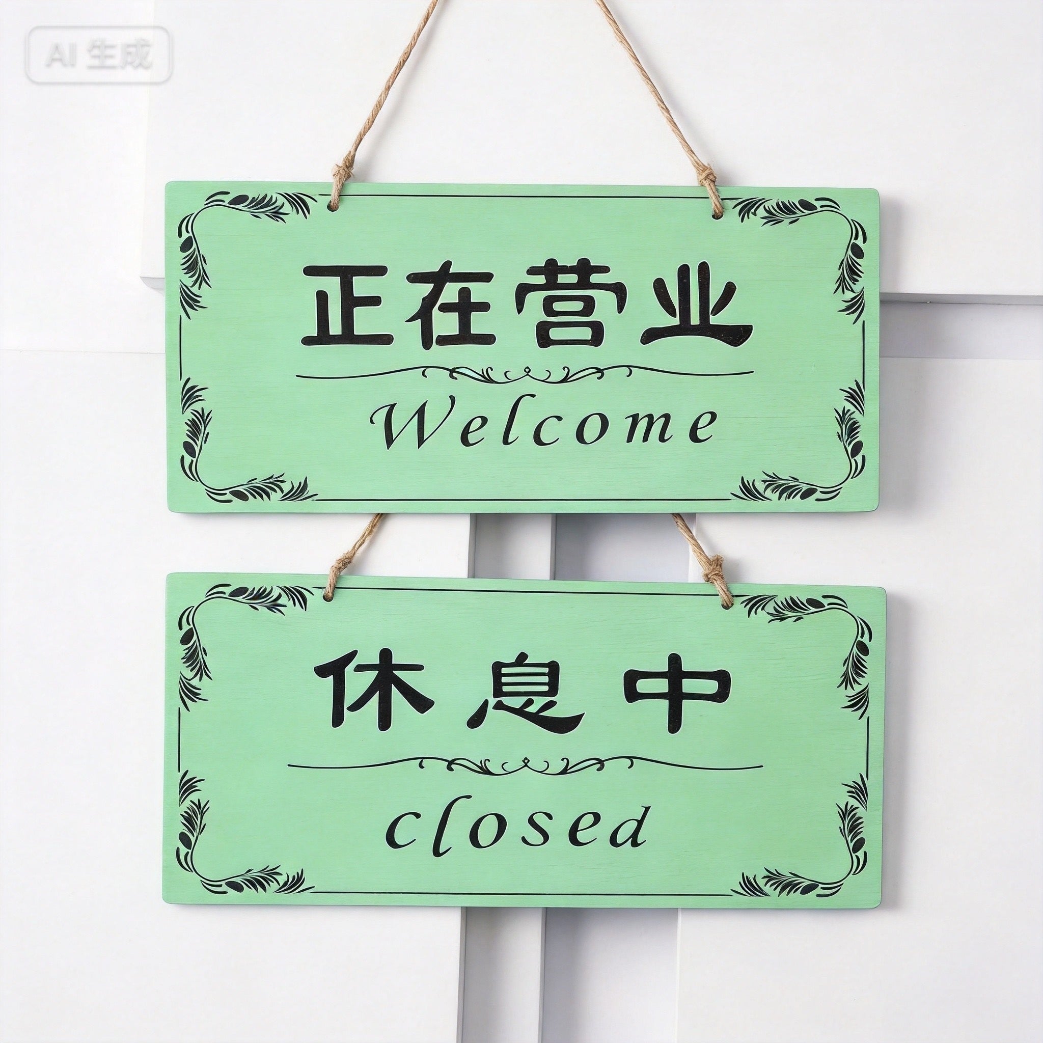 Hanging Sign 28x14cm for Upscale Retail Stores, Cafes, Salons & Spas