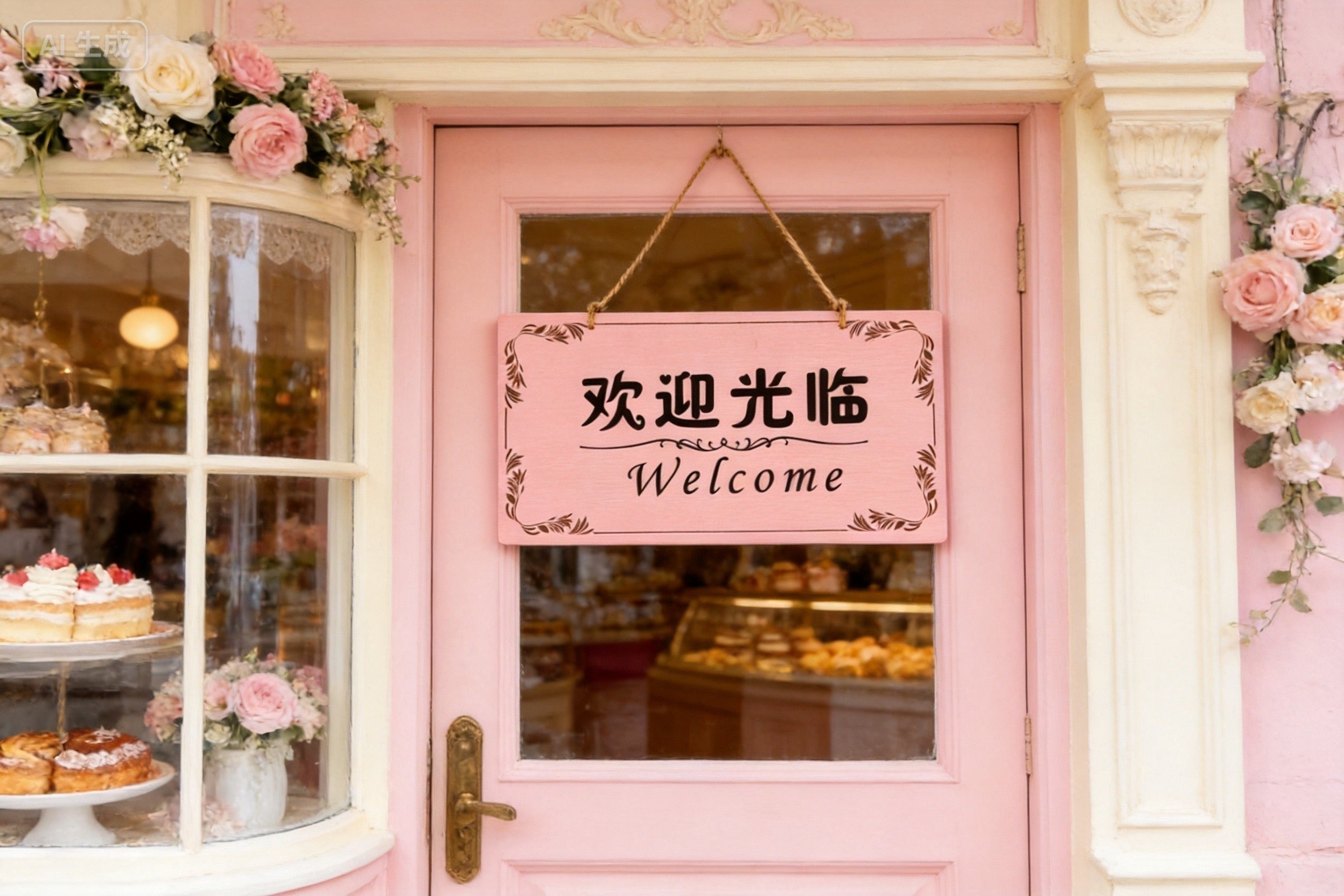 Hanging Sign 28x14cm for Upscale Retail Stores, Cafes, Salons & Spas