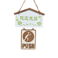Wooden Combination Hanging Sign with Sliding Push/Pull — Welcome & Open Display, 2 Colors