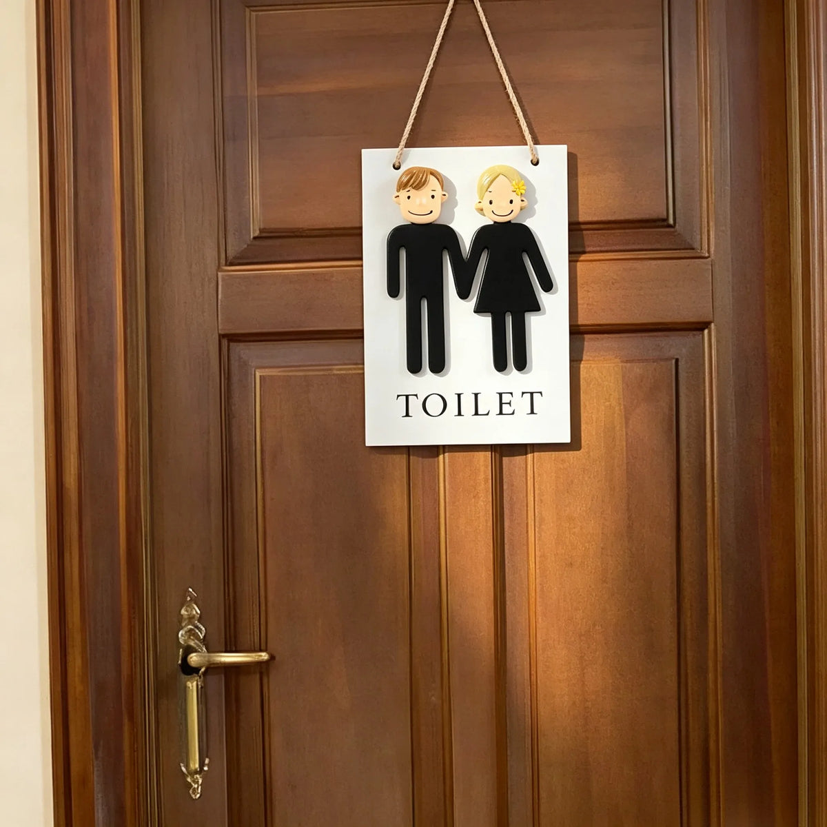 Whimsical 3D Toilet Sign Main View
