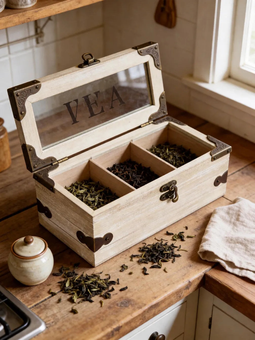 Tea Organizer Detail Open