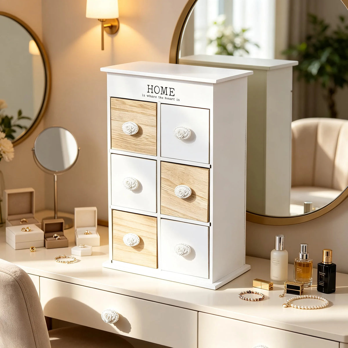 Rose Garden 6-Drawer Vanity Scene