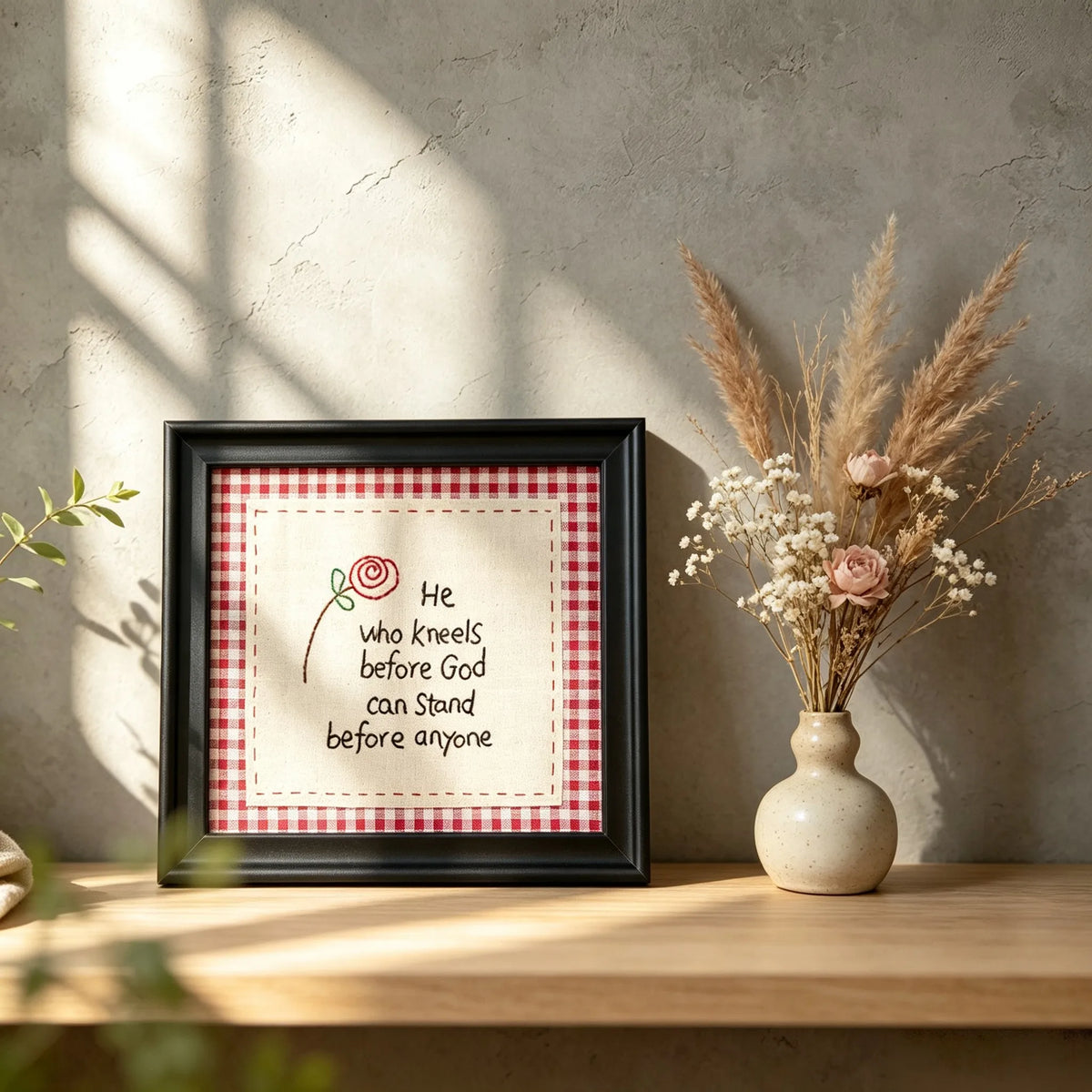 Inspirational Embroidered Art Study Setting