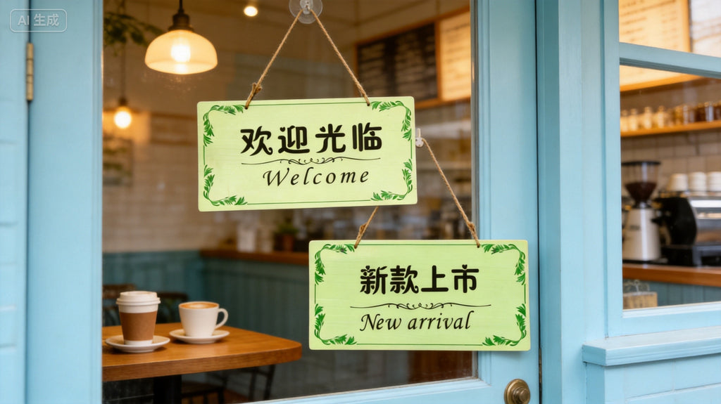 Hanging Sign 28x14cm for Upscale Retail Stores, Cafes, Salons & Spas