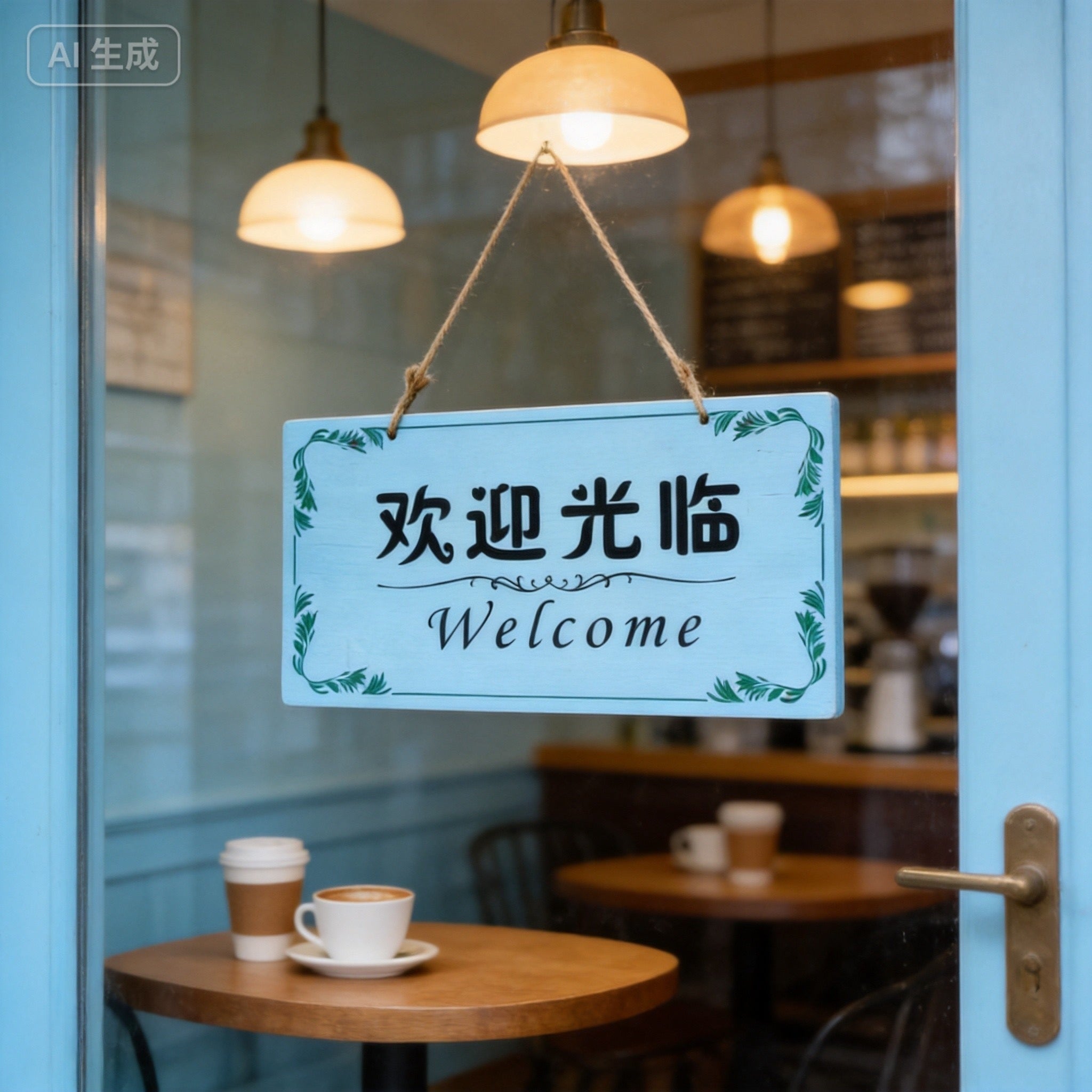 Hanging Sign 28x14cm for Upscale Retail Stores, Cafes, Salons & Spas